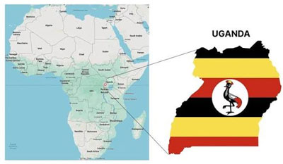 Uganda geographical map