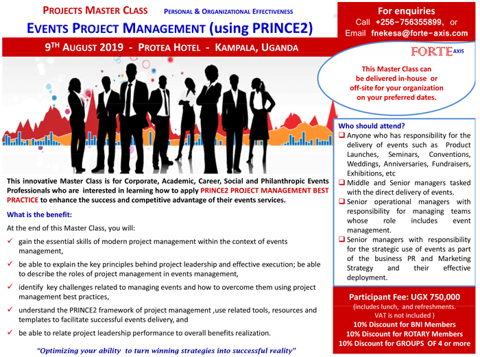 EVENTS PROJECT MANAGEMENT (using PRINCE2)