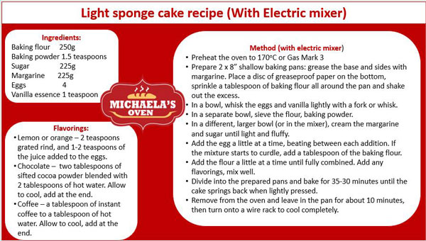 Learn how to make a Light sponge cake recipe (With Electric Mixer) - Michaela's Oven