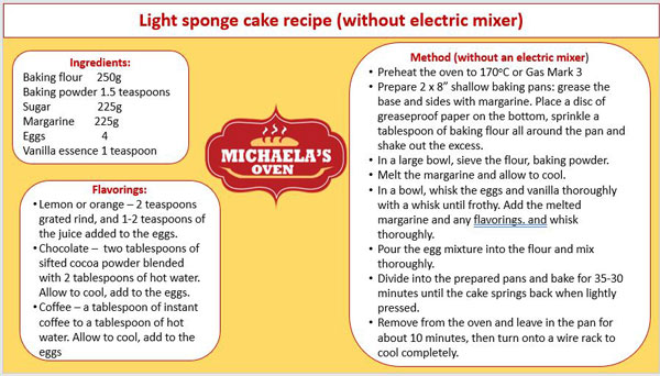 Learn how to make a Light sponge cake recipe (Without Electric Mixer) - Michaela's Oven
