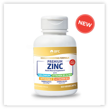 Zinc with Selenium, Vitamin B1 & B3, Vitamin C and Vitamin D3