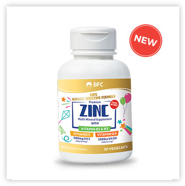 Zinc with Vitamin B1 & B3, Vitamin C and Vitamin D3 For Kids