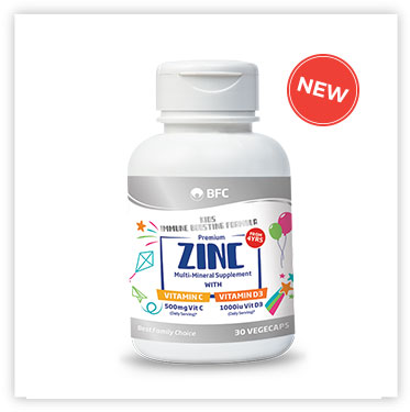 Premium Zinc Multi-Mineral Supplement with Vitamin C & Vitamin D3 for Kids