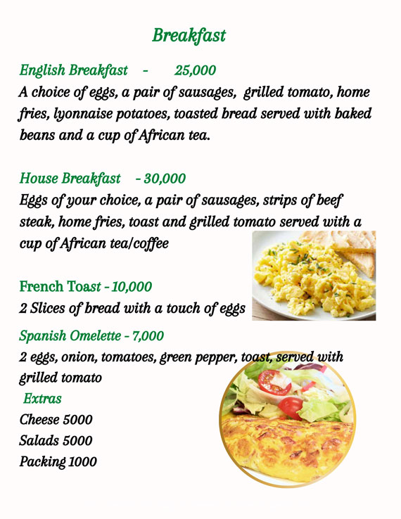 African Breakfast Menu