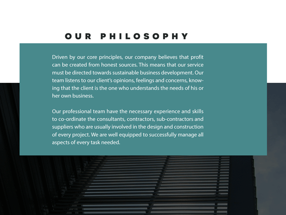 Our Philosophy Our Philosophy
